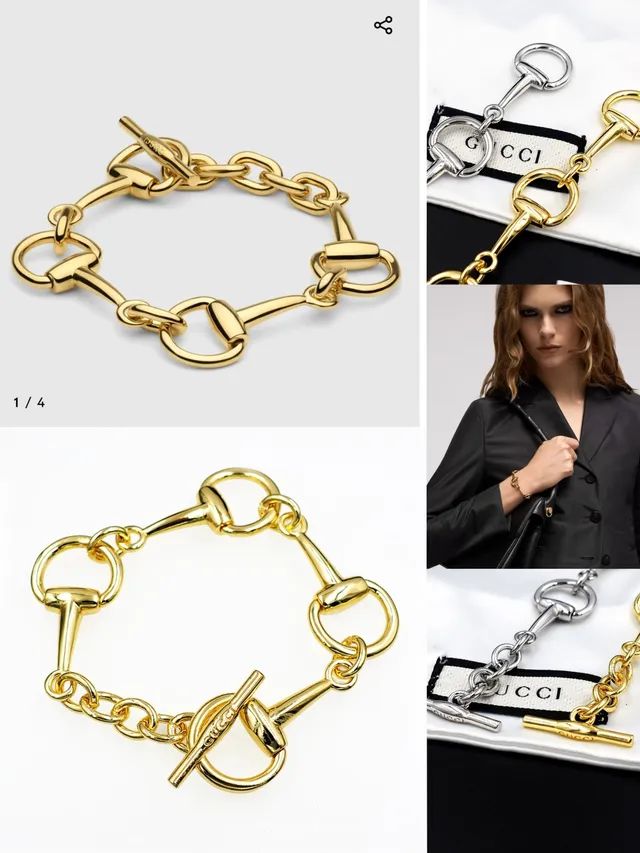 Gucci Horsebit 1955 Gold-Tone Horsebit Link Bracelet