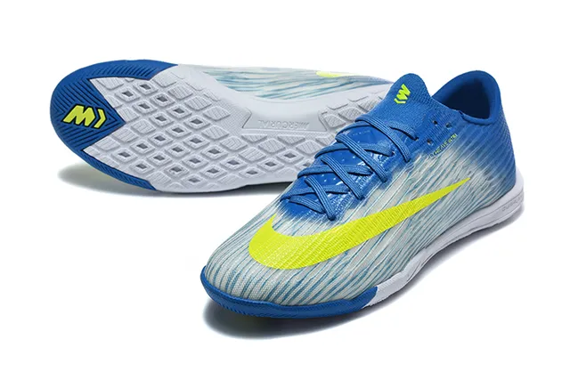Nike Mercurial Blue Yellow Low-Cut Knit Upper Indoor Soccer Shoes
