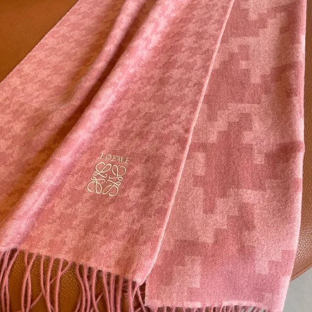 Loewe Anagram Monogram Pink Cashmere Scarf