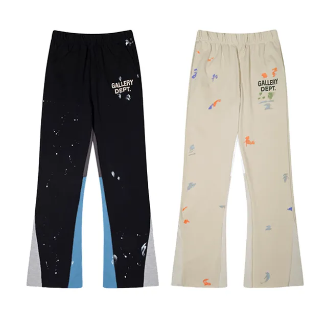Gallery Dept Paint-Splatter Flared Elastic-Waist Pants