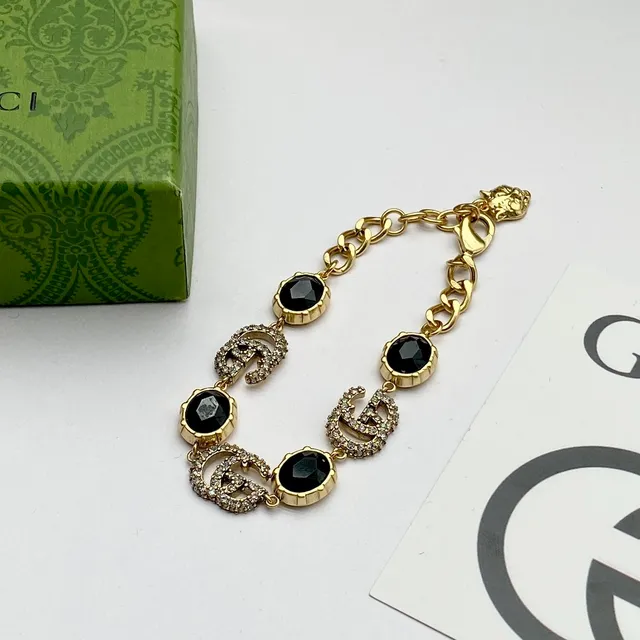 Gucci GG Marmont-Inspired Crystal and Cabochon Stone Bracelets