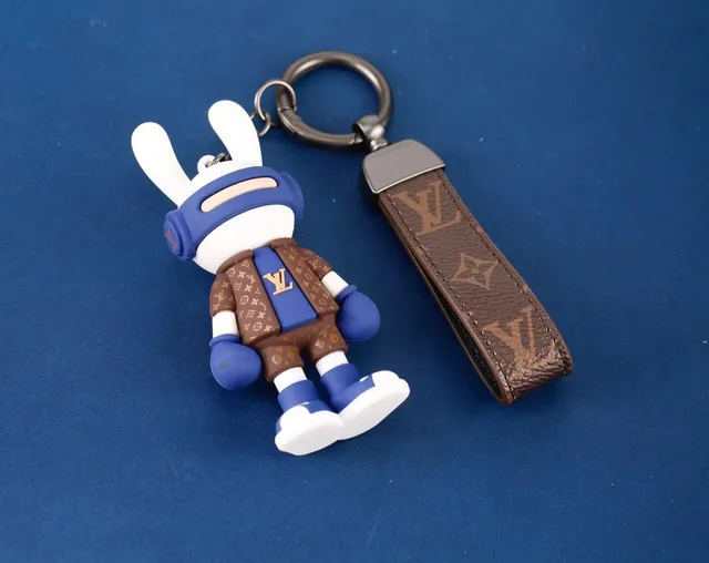 Louis Vuitton Brown Multicolor Monogram Leather Strap Vinyl Figurine Charm Phone Case