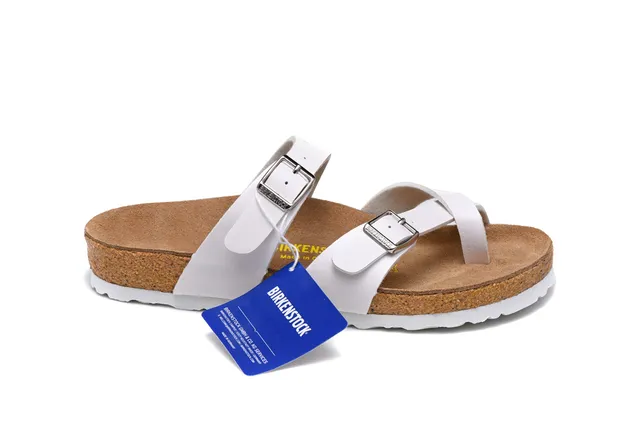 Birkenstock Arizona White Two-Strap Buckle Casual Sandals