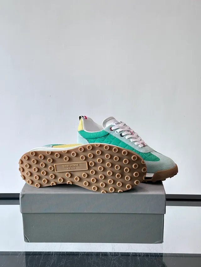 Thom Browne Quilted Green and Light Blue Lifestyle Sneakers