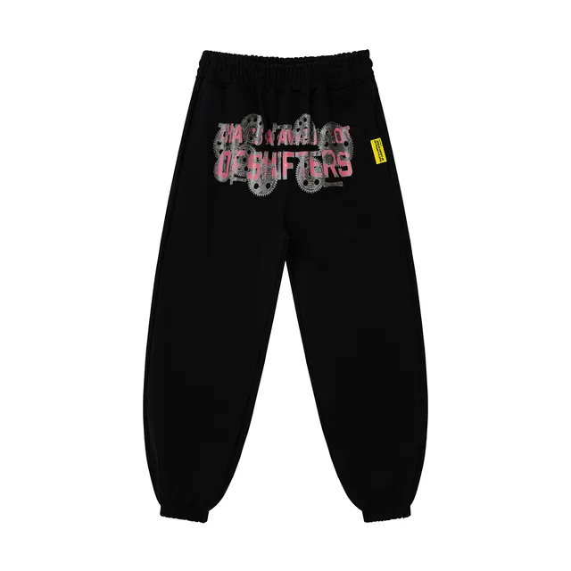 Black Graphic-Print Jogger-Style Sweatpants