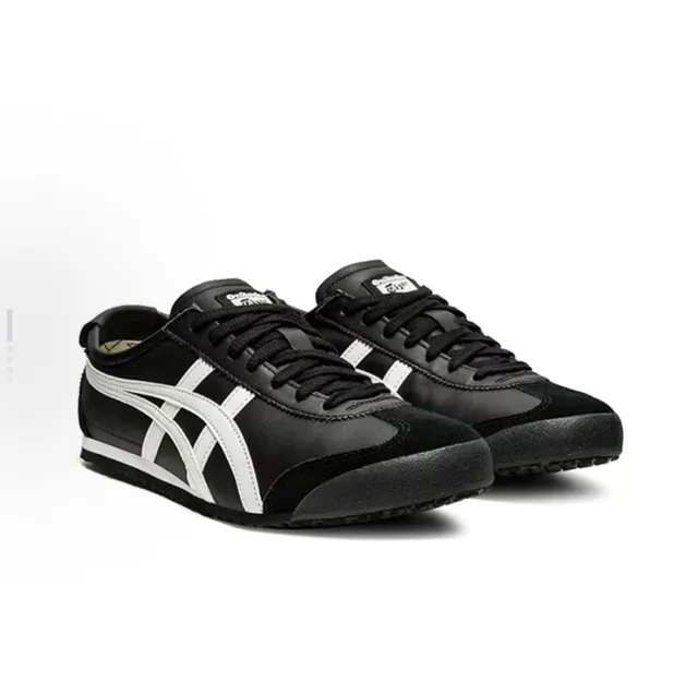 Onitsuka Tiger Black White Low-Top Leather Upper Lifestyle Sneakers
