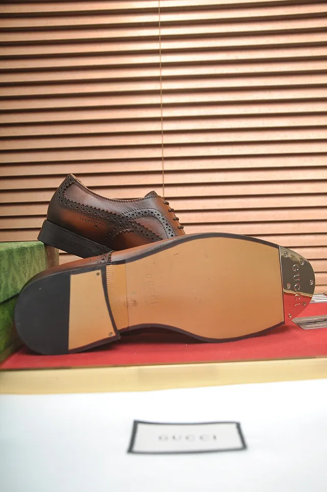 Gucci Brown Black Cap-Toe Brogue