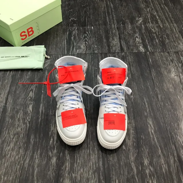 Off-White Blue High-Top Industrial-Detail Sneakers
