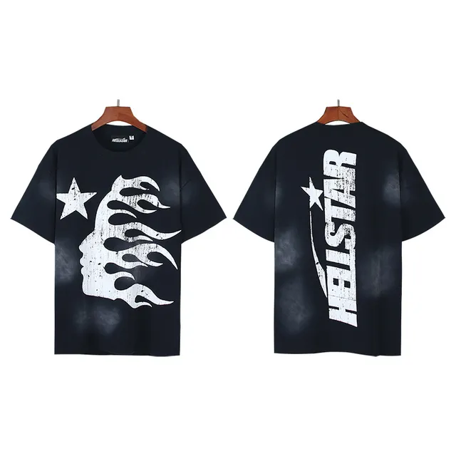 Hellstar Flame Profile Distressed Print Oversized T-Shirt
