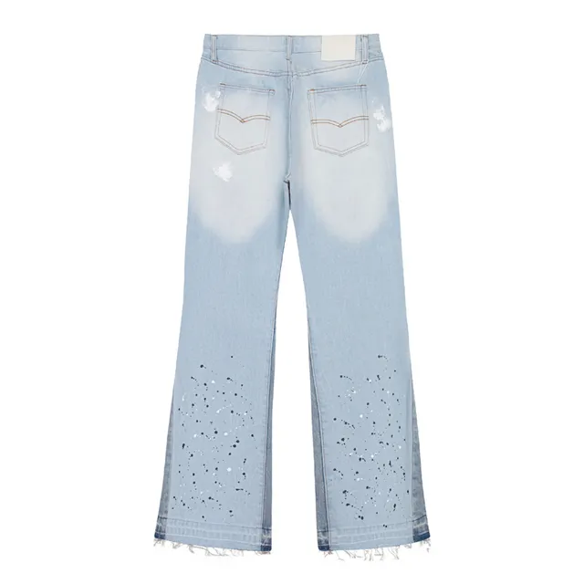 Gallery Dept Distressed Paint-Splatter Wide-Leg Jeans