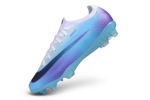 Nike Blue Purple Gradient Knit Upper Translucent Plate Sole Firm-Ground Soccer Shoes