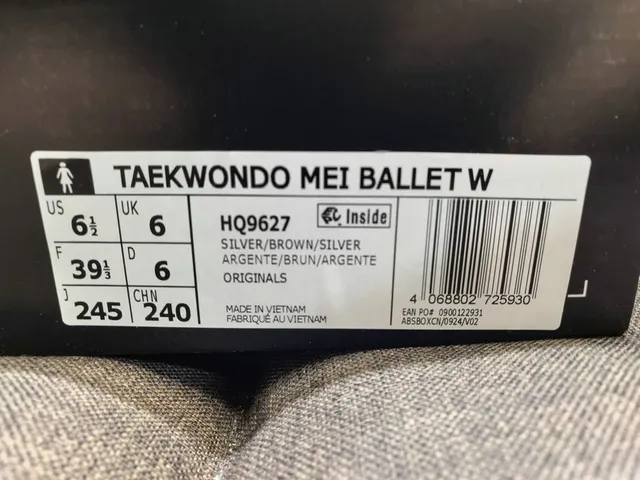 Adidas Silver Brown Woven Metallic Upper Three-Stripe Side Panel Ballet Flat