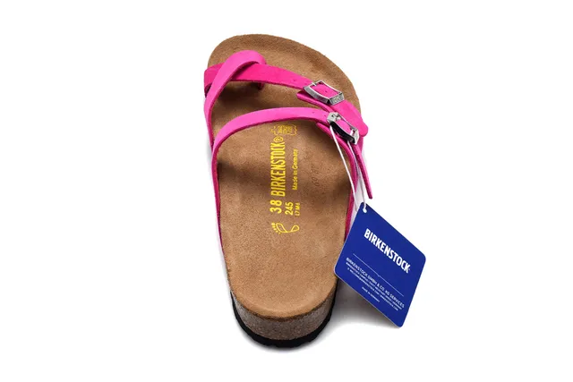 Birkenstock Arizona Pink Suede-Like Two-Strap Casual Sandals