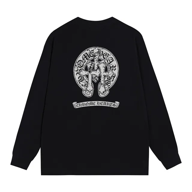 Chrome Hearts Cross Logo Long-Sleeve Black T-Shirt