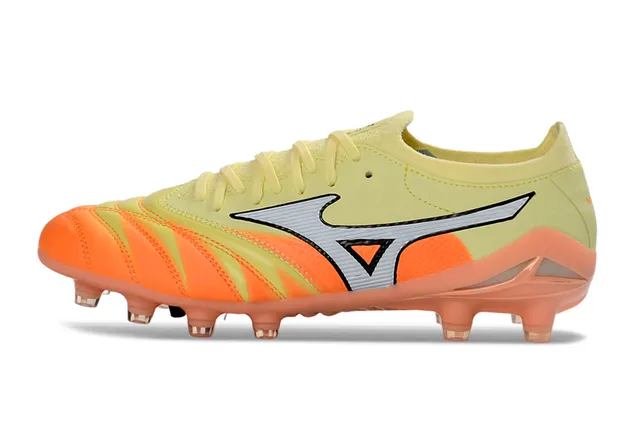 Mizuno Morelia Neo Pale Yellow Orange Firm-Ground Soccer Shoes