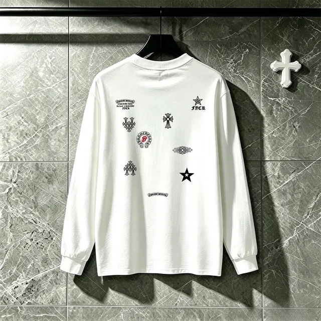 Chrome Hearts Multi-Logo Embroidered Black Crewneck Sweater