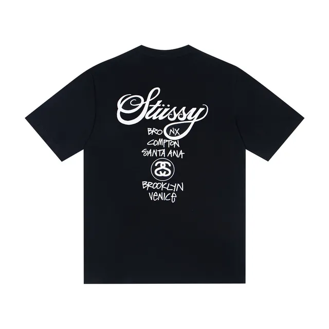 Stussy Stock Logo City List Graphic T-Shirt