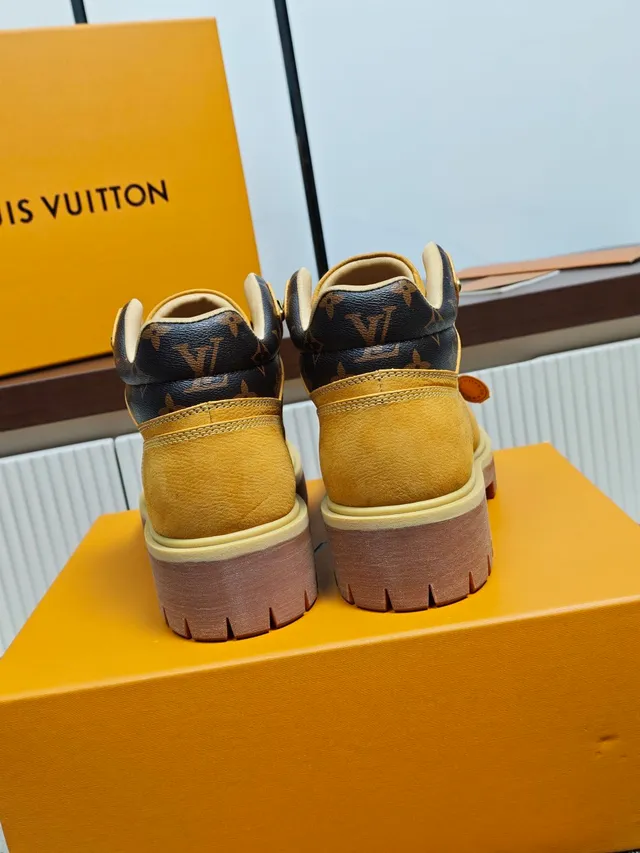 Louis Vuitton Mustard Suede Monogram Work Boot