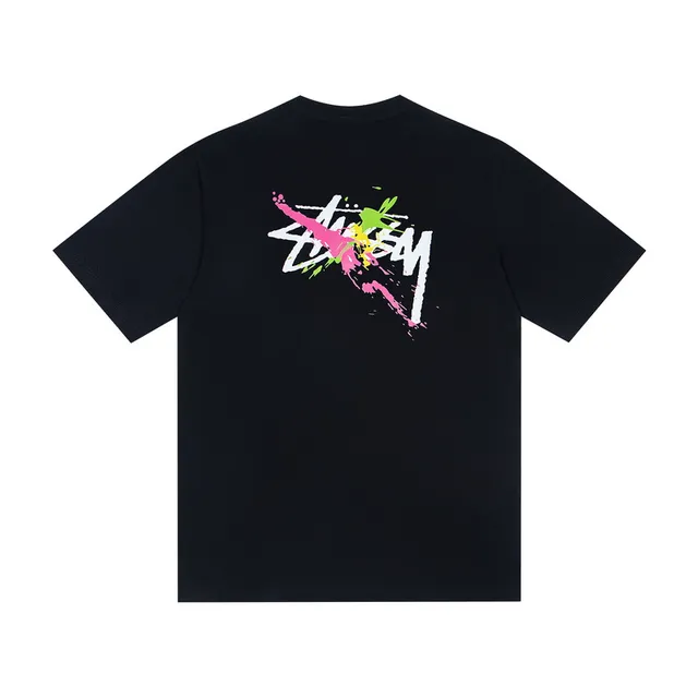 Stussy Stock Logo Multicolor Graphic Print T-Shirt