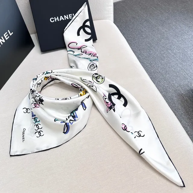 Chanel Scarf-Tied Strapless Graphic-Print Vest Top