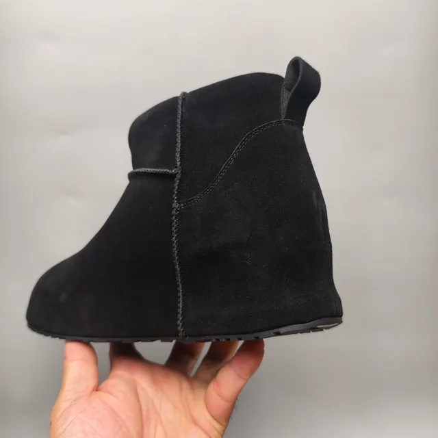 UGG Black Slip-On Folded Cuff Snow Boots