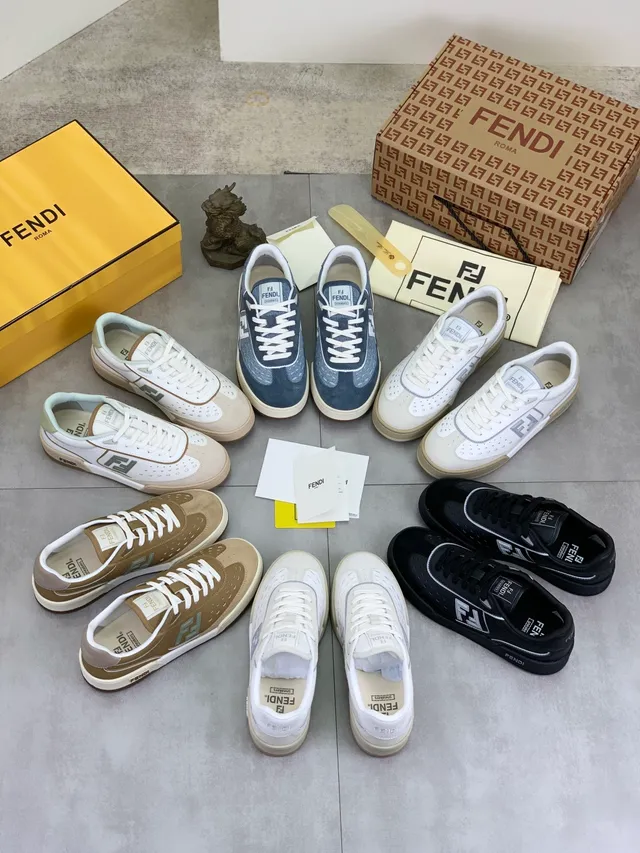 Fendi Denim-Suede Low-Top Lifestyle Sneaker