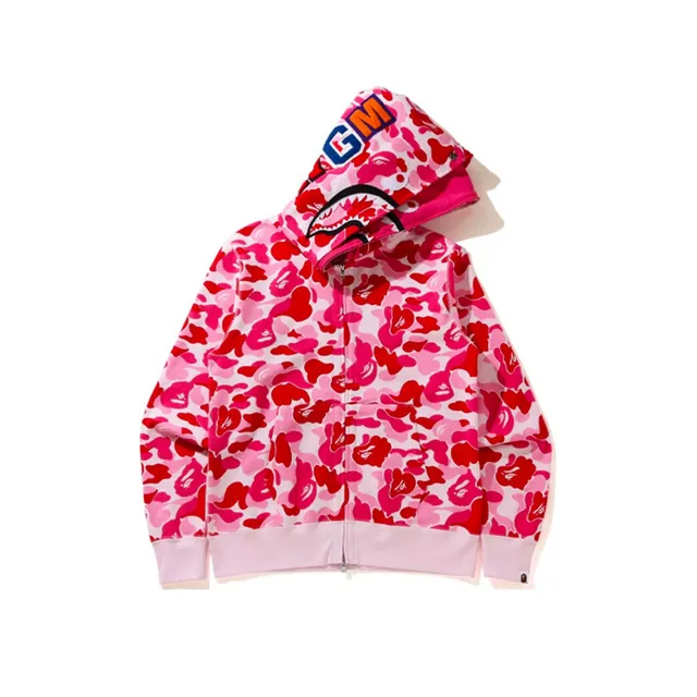 A Bathing Ape Shark Blue Multicolor ABC Camo Print Hood Hoodie