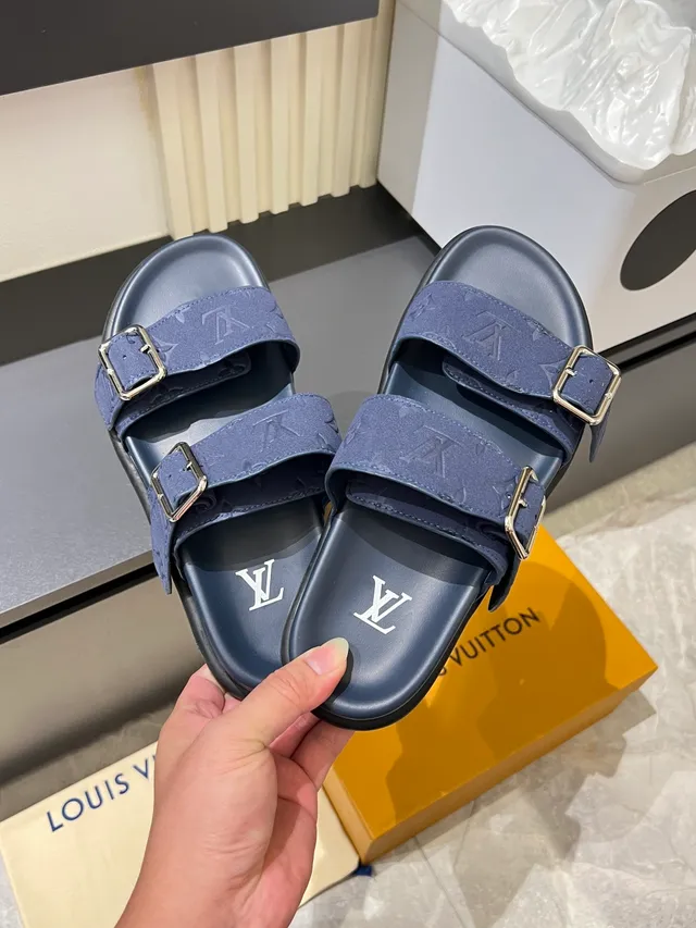 Louis Vuitton Slide Monogram Double-Strap Casual Sandals