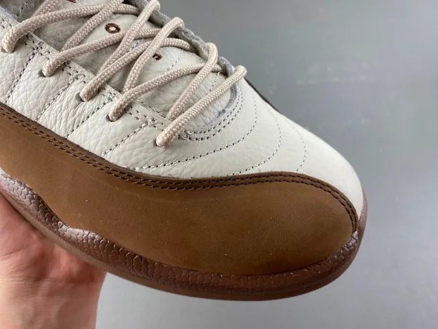 Air Jordan 12 Off-White and Brown Leather Basketball Shoes