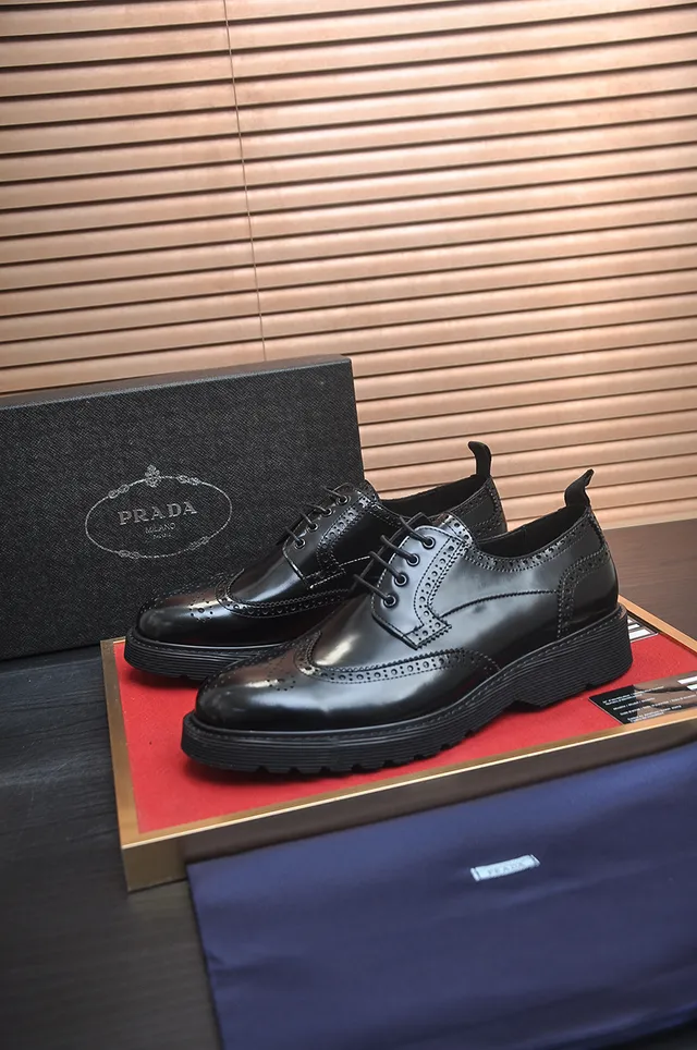 Black Polished Leather Full Detailing Brogue