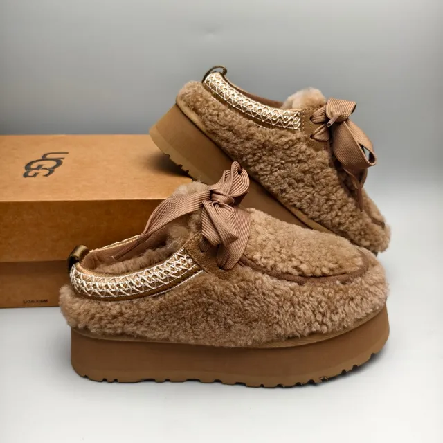 UGG Tasman Tan Shearling Platform Loafer