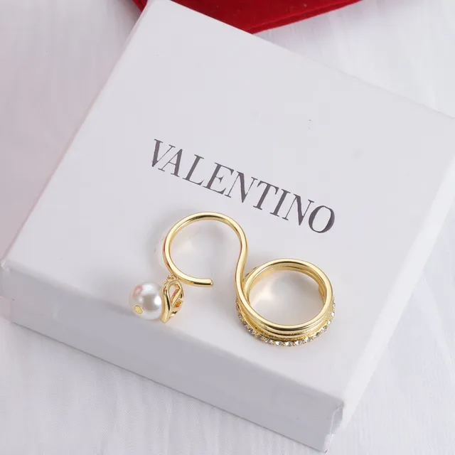 Valentino Gold White Pearl Accent Ring