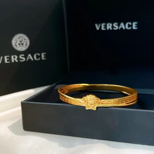 Versace Greca Odissea Medusa Head Gold-Tone Bangle Bracelet
