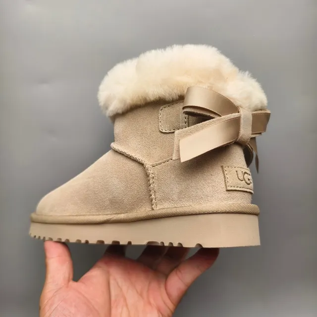 UGG Classic Mini Bow Beige Suede Ankle Boot