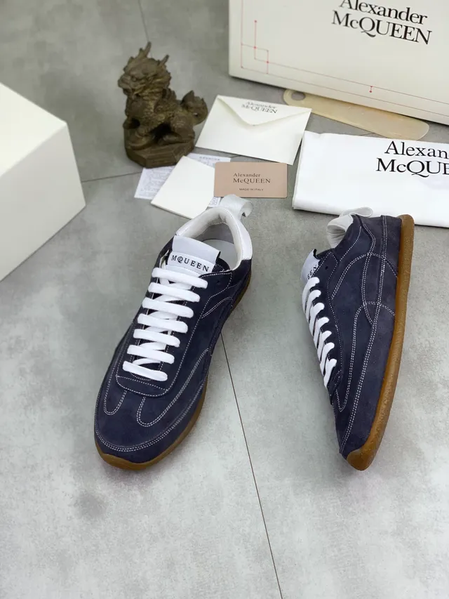 Alexander McQueen Oversized Sneaker Navy Suede Lifestyle Sneakers