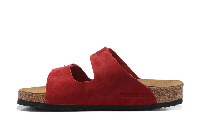 Birkenstock Arizona Red Suede Casual Sandals
