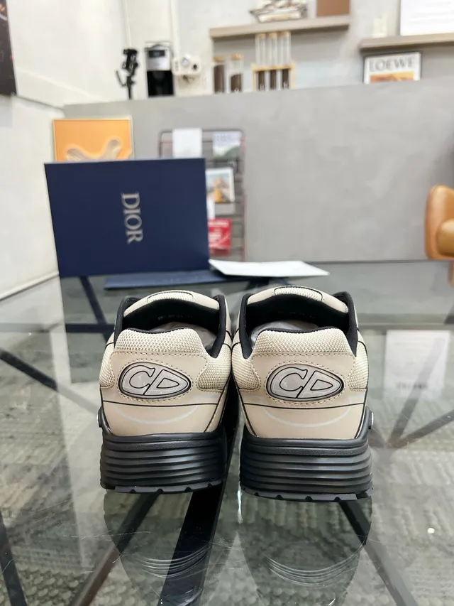 Dior B23 Beige and Black Chunky Sneakers