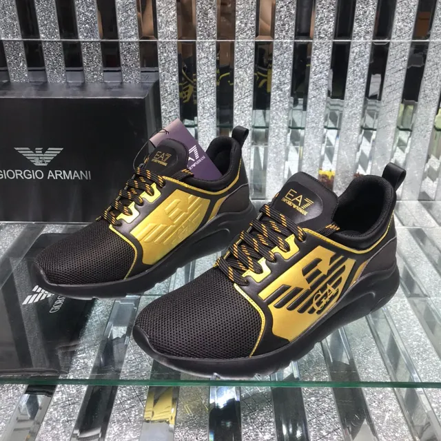 Giorgio Armani EA7 Black and Gold Mesh Lifestyle Sneaker