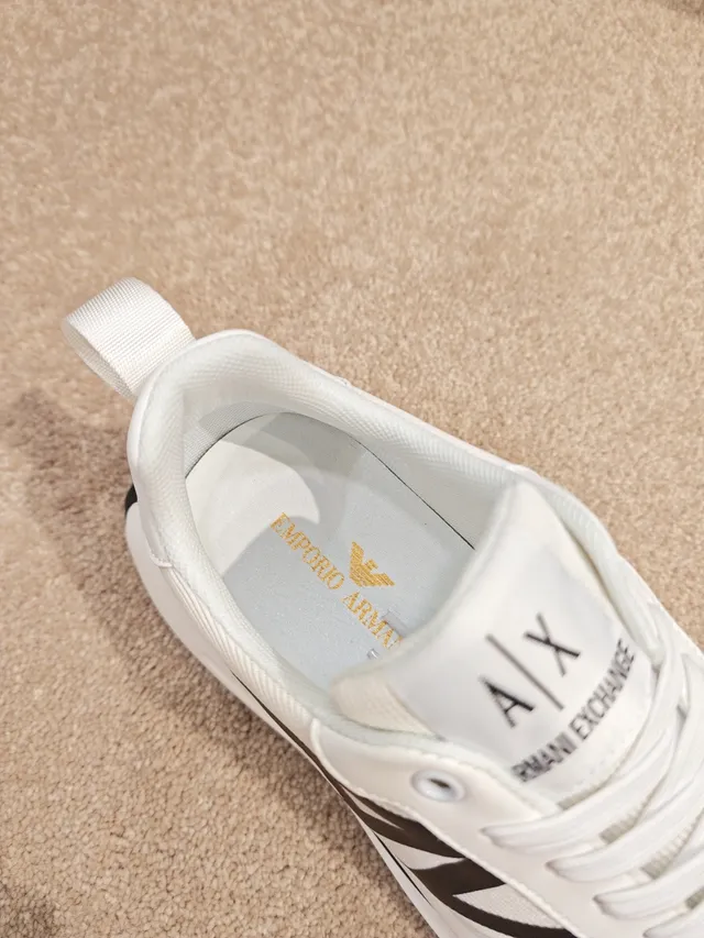Armani Exchange AX Logo White and Black Lifestyle Sneakers