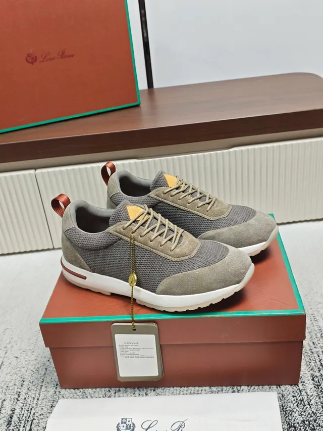 Loro Piana Mesh and Suede Low-Top Lifestyle Sneaker