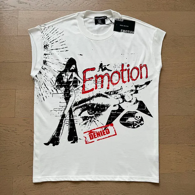 White Graphic-Print Sleeveless Cropped Vest Top