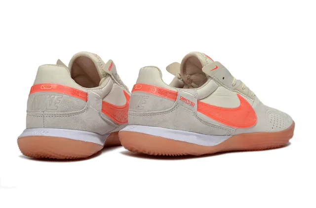 Nike Beige Orange Low-Top Suede Upper Indoor Soccer Shoes