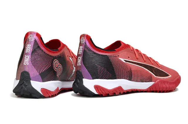 Puma Future Z Pink Red Low-Profile Textured Synthetic Upper Turf Soccer Shoes
