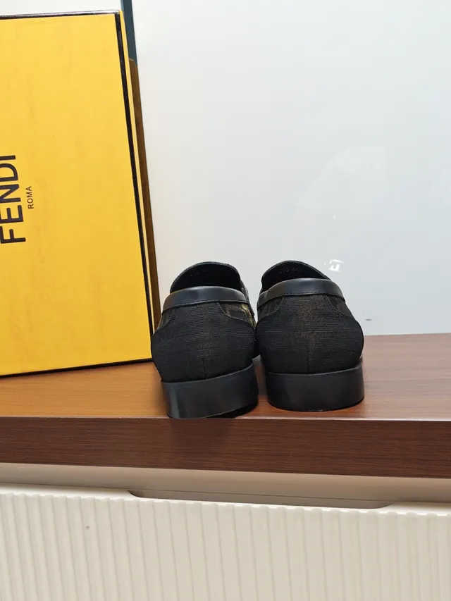 Fendi FF Logo Loafer Brown and Tan Monogram Loafers
