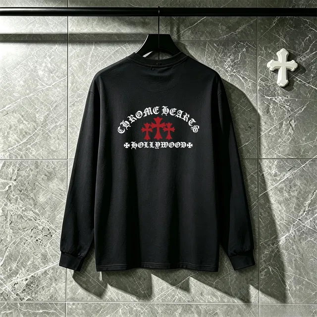 Chrome Hearts Hollywood Cross Back-Print Long-Sleeve T-Shirt