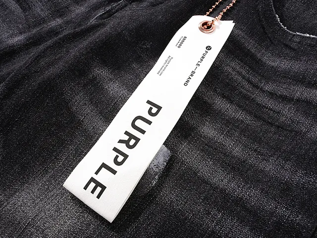Purple Brand Distressed Washed Black Slim-Fit Jeans