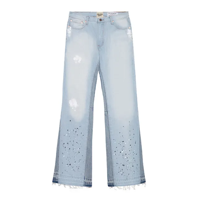 Gallery Dept Distressed Paint-Splatter Wide-Leg Jeans