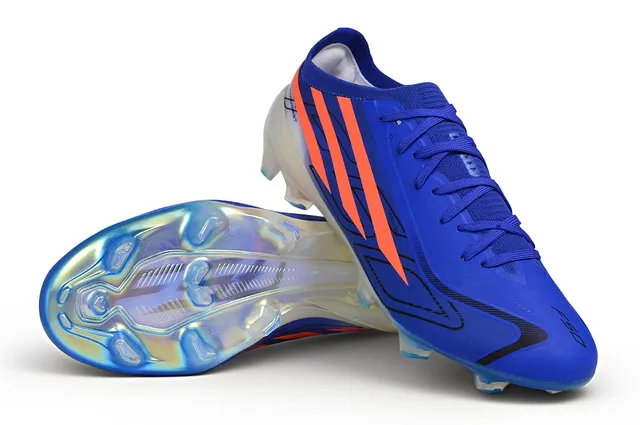 Adidas Blue Orange Low-Cut Synthetic Upper Dynamic Stripe Overlay Firm-Ground Soccer Shoes