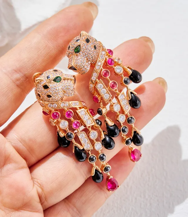 Cartier Panthère Multigem Fringe Earrings