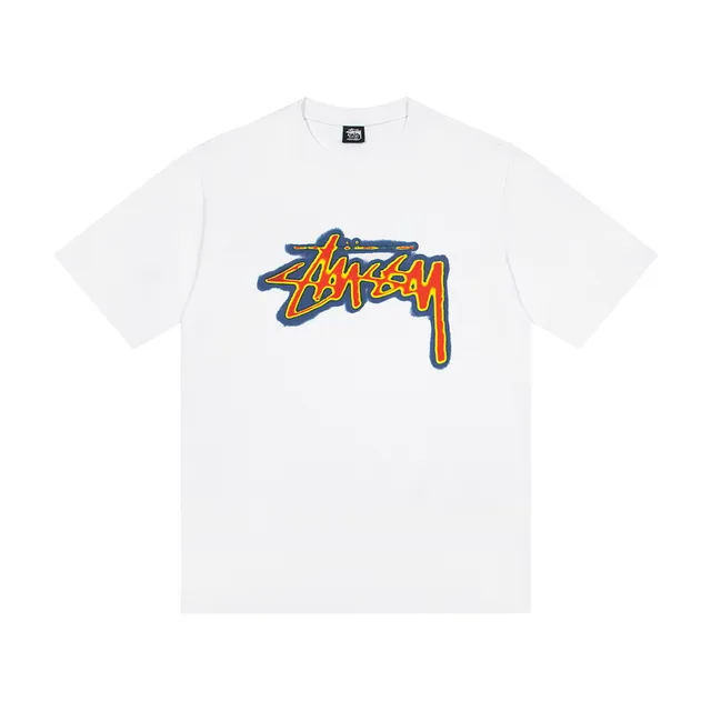 Stussy Stock Logo Multicolor Graphic T-Shirt